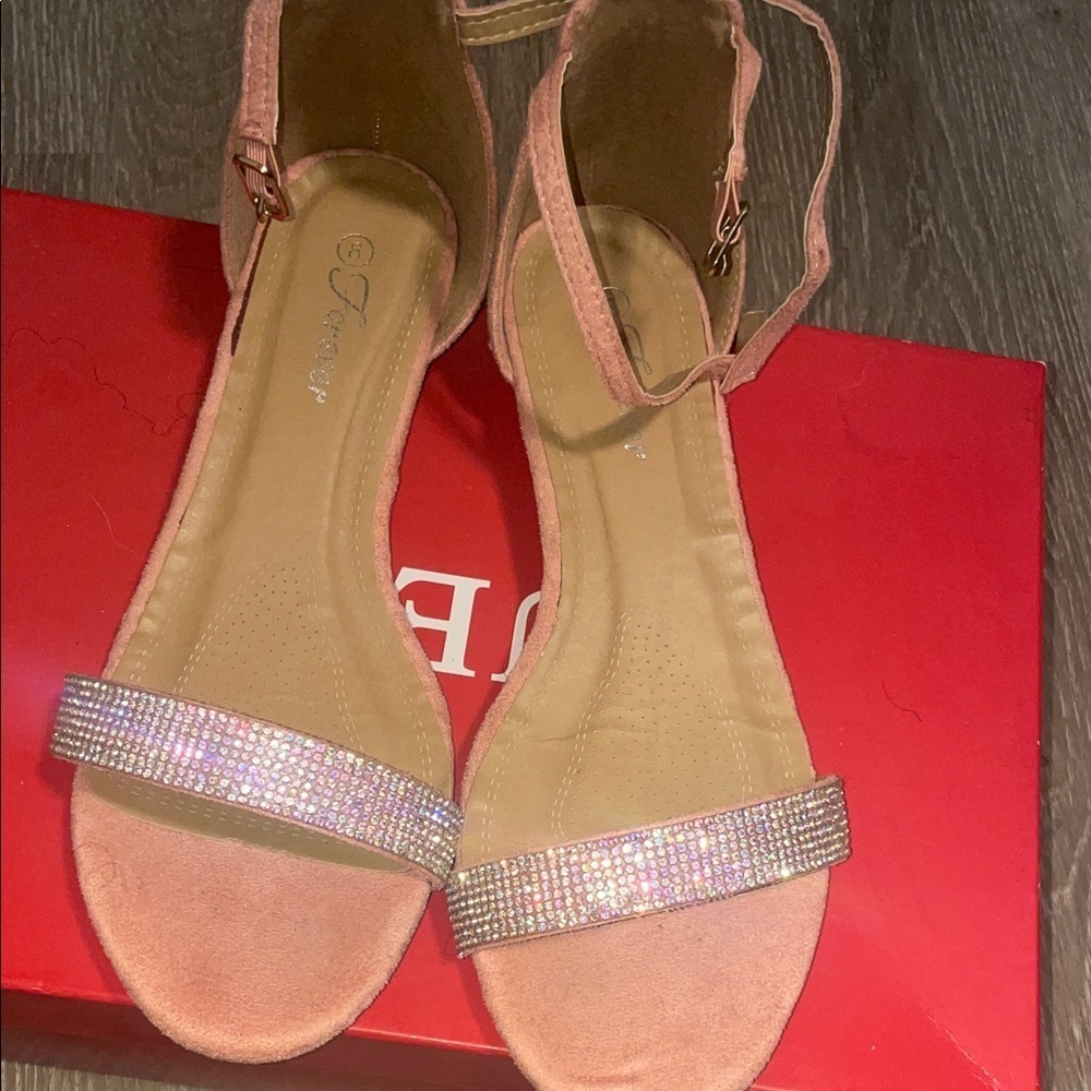 Chic Pink Sandals with Rhinestone Detail